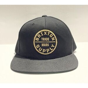 Brixton Trade Mark Supply Hat Black Gray Cap Snapback